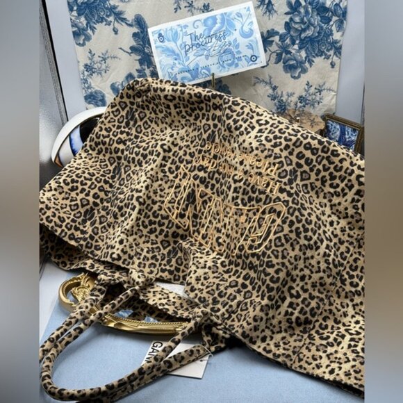 🆕 GANNI 🧿 NWOT Oversized XXL Canvas Tote Bag, Leopard Print - Picture 8 of 15